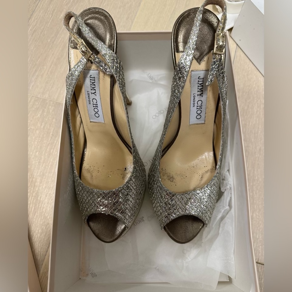 Jimmy Choi Silver Platform Sandals